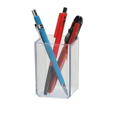 Imagem de Porta-Lápis Acrílico Organizador De Mesa, Ideal Para Escritório, Guarda Canetas, Lápis E Papelaria(Cristal)