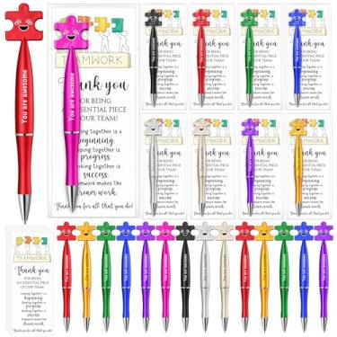 Imagem de Sinload 50 conjuntos de presentes de agradecimento de equipe de Natal, canetas esferográficas inspiradoras com cartões, presente de agradecimento para funcionários, colegas de trabalho, professores