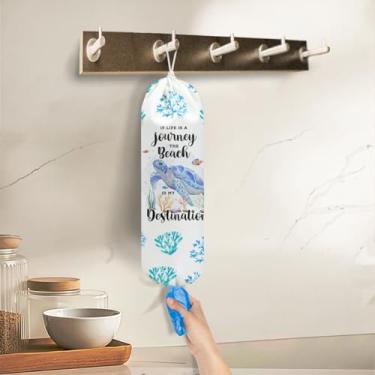 Imagem de Suporte de saco de plástico, suporte de sacola de compras de tartaruga, organizador de sacolas plásticas para presentes, organizador de sacolas de lixo de mercearia, dispensador para acampamento no