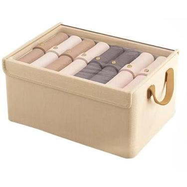 Imagem de Caixa Organizadora Dobrável Multiuso Com Tampa Feita em TNT Resistente E Ecológico (KIT 1UN【Cáqui】)