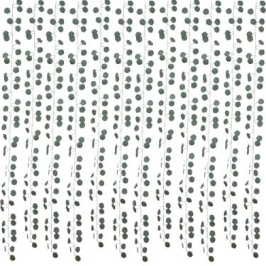 Imagem de 12 peças de guirlanda artificial de eucalipto para decoração de casa, trepadeiras falsas, flores verdes, plantas falsas, folhas de quarto, decoração estética para quarto, sala de estar, pátio, casa