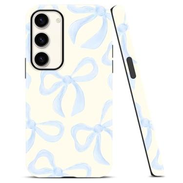 Imagem de Zrutru Capa de telefone com laço fofo para Samsung Galaxy S23 5G estética coquete fita laço padrão capa de telefone para meninas mulheres, 2 em 1 proteção de corpo inteiro Funda para Samsung S23 6,1
