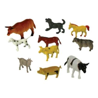 Imagem de 10 Animais Fazenda Selvagens Cavalo Boi Porco Cachorro E + - Ark Toys