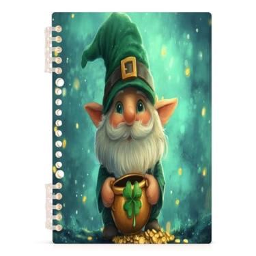 Imagem de Burbuja Caderno St. Patrick Gnomo, papel pautado universitário A5 com 60 folhas, fichário para escritório, 1 pacote