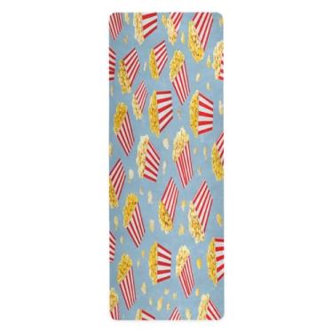 Imagem de CEBUGI Tapete de ioga antiderrapante para mulheres/homens, tapete de exercícios antirrasgo com bolsa de armazenamento para ioga, pilates, treino de chão em casa, baldes de pipoca