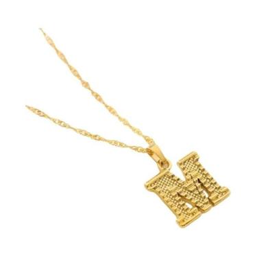 Imagem de Moda banhado a ouro 26 letras iniciais pingente onda de água corrente 