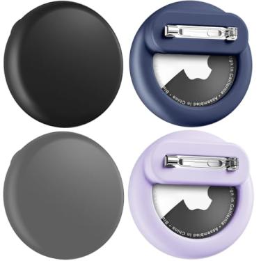 Imagem de Wowwat Compatível com suporte para Apple Air Tags para crianças, pacote com 4 capas ocultas com pino de segurança, antiperda para crianças, bebês, idosos, bagagem, sapatos, roupas - preto + azul +