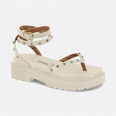 Imagem de Sandália Flatform Vizzano Com Pedras Off White-Feminino
