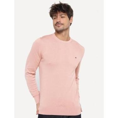 Imagem de Suéter Tommy Hilfiger Masculino Signature Crewneck Rosa Claro-Masculino