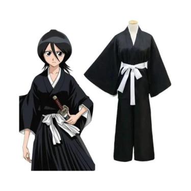 Imagem de Fantasia De Cosplay De Rukia Kuchiki Ichigo Bleach Kimono De Shinigami