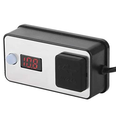 Imagem de KIMISS Carregador USB Duplo para Motocicleta 12V Com Display Digital - Fonte de Alimentação à Prova d'água para Telefones, Tablets, GPS - Acessório Universal para Motocicletas e Bicicletas Elétricas