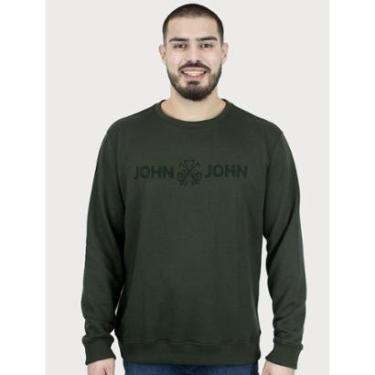 Imagem de Moletom John John Masculino New Basic Logo Rusty Verde Escuro-Masculino