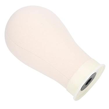Imagem de Naroote Cabeça de Peruca de Bloco de Lona de Cortiça para Estilizar e Exibir Chapéus e Perucas, Cabeça de Manequim Profissional para Cabeleireiros, Durável e Resistente Ao Desgaste para Uso a Longo Prazo (22 polegadas)