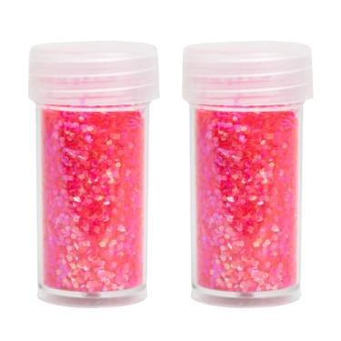 Imagem de Kit 2 Potes Saleiro Glitter Neon Carnaval Festas (Rosa)