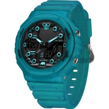 Imagem de findtime Relógio esportivo feminino digital à prova d'água, relógio de pulso tático militar ao ar livre, analógico, moderno, relógios femininos com alarmes luminosos de LED, cronômetro, contagem