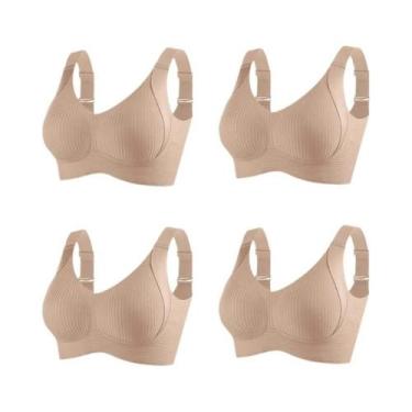 Imagem de Conjunto De 4 Peças De Sutiã Sem Costura E Sem Fio Push up De Tamanho 