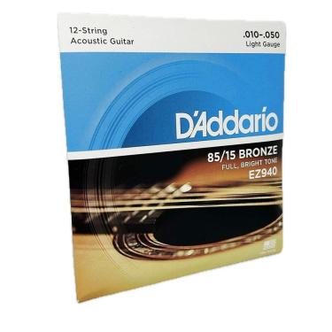 Imagem de Encordoamento Violão Aço 12 Cordas 10-50 D`Addario Ez940