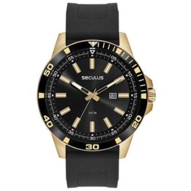Imagem de Relógio Seculus Masculino Silicone Dourado 44227GPSVDU3-Masculino