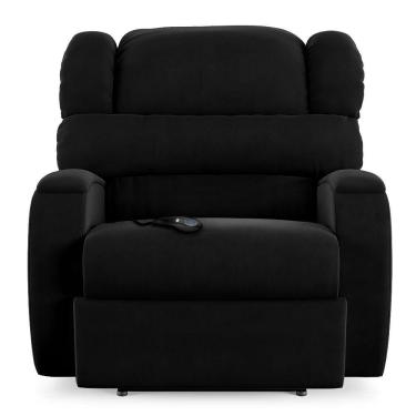 Imagem de Poltrona Do Papai Sala De Cinema Reclinável Manchester Controle Elétrico Usb Veludo Preto