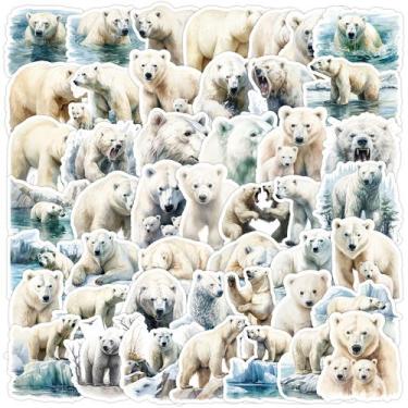 Imagem de Pacote de adesivos com tema de urso polar, 50 unidades de animais árti