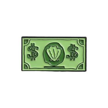 Imagem de Broche Pin Creative Green Dollar Bill Cartoon, lapela esmaltada - yiwe