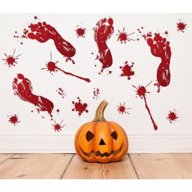 Imagem de Adesivos de parede Halloween Bloody Footprint Horror 30x45cm - yiweisa