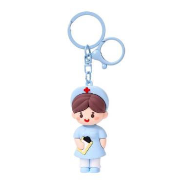 Imagem de Chaveiro Cartoon Nurse Angel Soft Rubber Nurse com prancheta - yiweisa