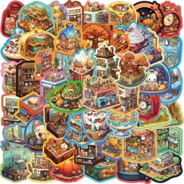 Imagem de Adesivos 3D Miniature World 50 peças High-Detail Creative Lan - Yiweis