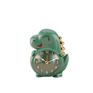 Imagem de Despertador com design fofo de dinossauro para crianças ABS 10x4,5x12,