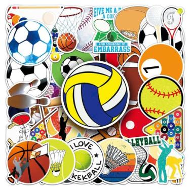 Imagem de Adesivos, 50 unidades/lote, bolas mistas, vinil impermeável para rúgbi