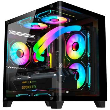 Imagem de Gabinete Gamer Aquário K-MEX Curva Micro CG-L4RE, Frontal e Lateral em Vidro, Preto, Micro ATX -  CGL4RERH001CB0X