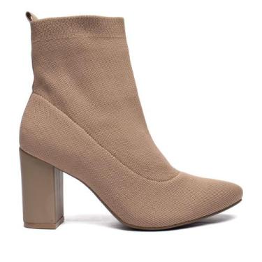 Imagem de Bota Feminina Via Marte Tec. Knit Sock Boot Marrom Claro, Marrom claro