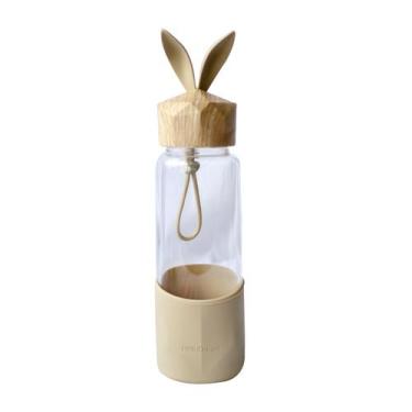 Imagem de Garrafa de vidro rabbit bottle com capa de silicone e tampa plástica -