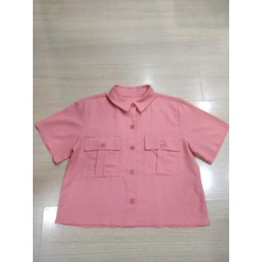 Imagem de Camisa croped no linho - Fabricação própria