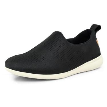 Imagem de Sapatenis Feminino Conforto Estilo Facil Calce Usaflex, Preto, Branco,