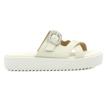 Imagem de Tamanco Moleca Original Papete Fivela Flat Feminino 122, 36, Off, Whit
