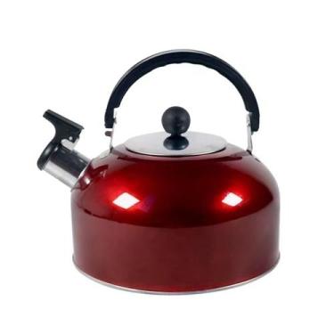 Imagem de Chaleira em aço inox 2,0L com apito alça dobrável e tampa Colors. - Ki