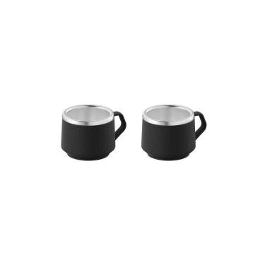 Imagem de Conjunto 2 Xícaras Para Café Tramontina 64760303 80ml Preto