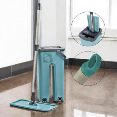 Imagem de Rodo Mop e Balde Com 1 Refil Para Limpeza De Piso Limpar Casa Lava E S