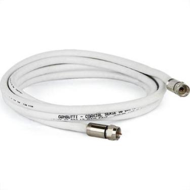 Imagem de Fio Coaxial Kit Rgc06 C/Conec Branco 20Mt - DEZCOMP