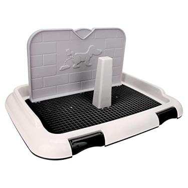 Imagem de Caixa de areia para cães, 3 cores, 46,5 x 35,3 x 23,5 cm, bandeja de banheiro portátil para treinamento de filhotes de cachorro, cerca de penico para gatos, urina programada para cães