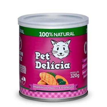 Imagem de Alimento úmido 100% Natural Pet Delícia Maravilha de Frango para Gatos Adultos (320g)
