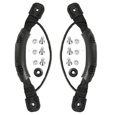 Imagem de Anndason 2 peças Canoa de caiaque preta com alças de transporte lateral/alças de caiaque para parque de remadas e peças