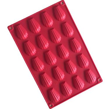 Imagem de Perfectii Madeleine Molde de silicone para bolo molde de sorvete antiaderente reutilizável molde de chocolate ferramenta de cozimento [cor aleatória] [20 madeleine]