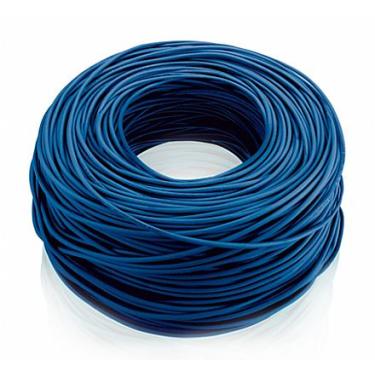 Imagem de Cabo De Rede CFTV UTP CAT6 8 Vias 4 Pares Azul (100 Metros) 