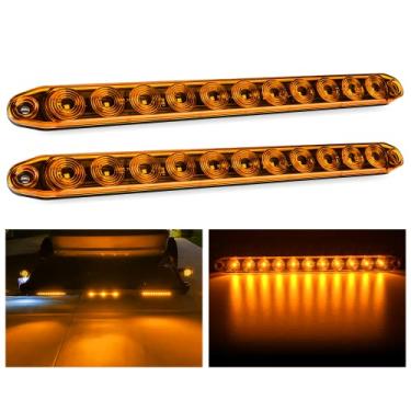 Imagem de Nilight 2 peças, 40,6 cm, 11 LED, âmbar para trailer, barra de identificação, sinalização de seta, luz traseira, compatível com DOT, IP65, à prova d'água para caminhão e reboque