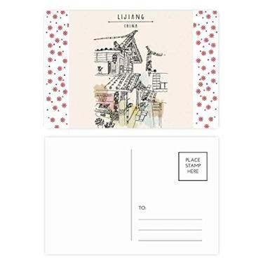 Imagem de A Busy Street in Lijiang of China Christmas Christmas Flower Celebration Cartão postal Blessing Mailing Card