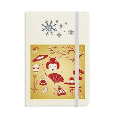 Imagem de Caderno branco, vermelho, amarelo, branco, sushi, Japão, espesso, diário, flocos de neve, inverno