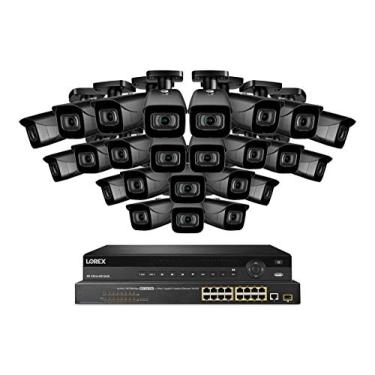 Imagem de Lorex NC4K8-3224BB 32 Sistema de Vigilância 4K Canal com N882A38B 8TB 4K Fusão NVR, 16 Porto ACCLPS263B POE Switch e 24 E841CAB 8MP Bala Câmeras
