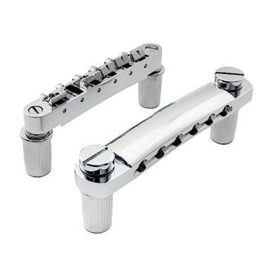 Imagem de Musiclily ABR-1 Style Tune-o-matic Conjunto de Ponte e Tailpiece para Guitarra Les Paul Style, Cromado